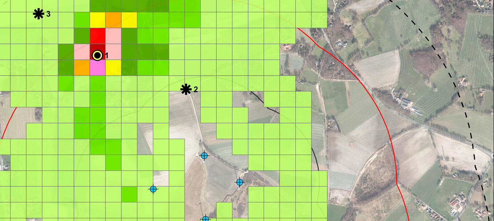 Kartenausschnitt Windenergieanlage (WEA)